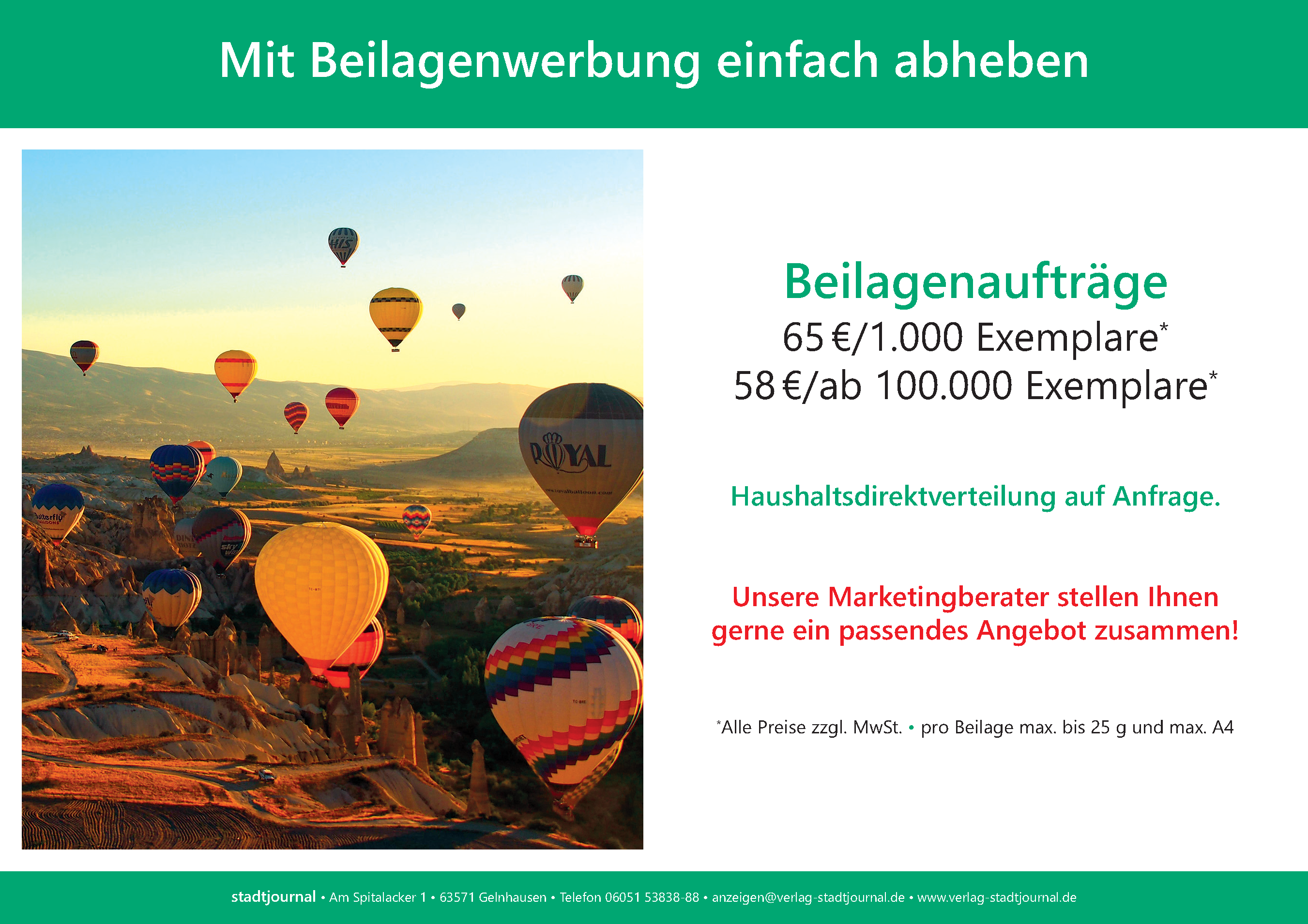 Beilagenwerbung in den Stadtjournalen